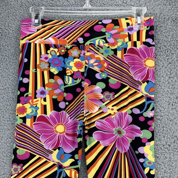 Girl's Floral Capri Pants Size L-XL Colorful Stretch Colorful Comfort Size 27x18 - Picture 4 of 9
